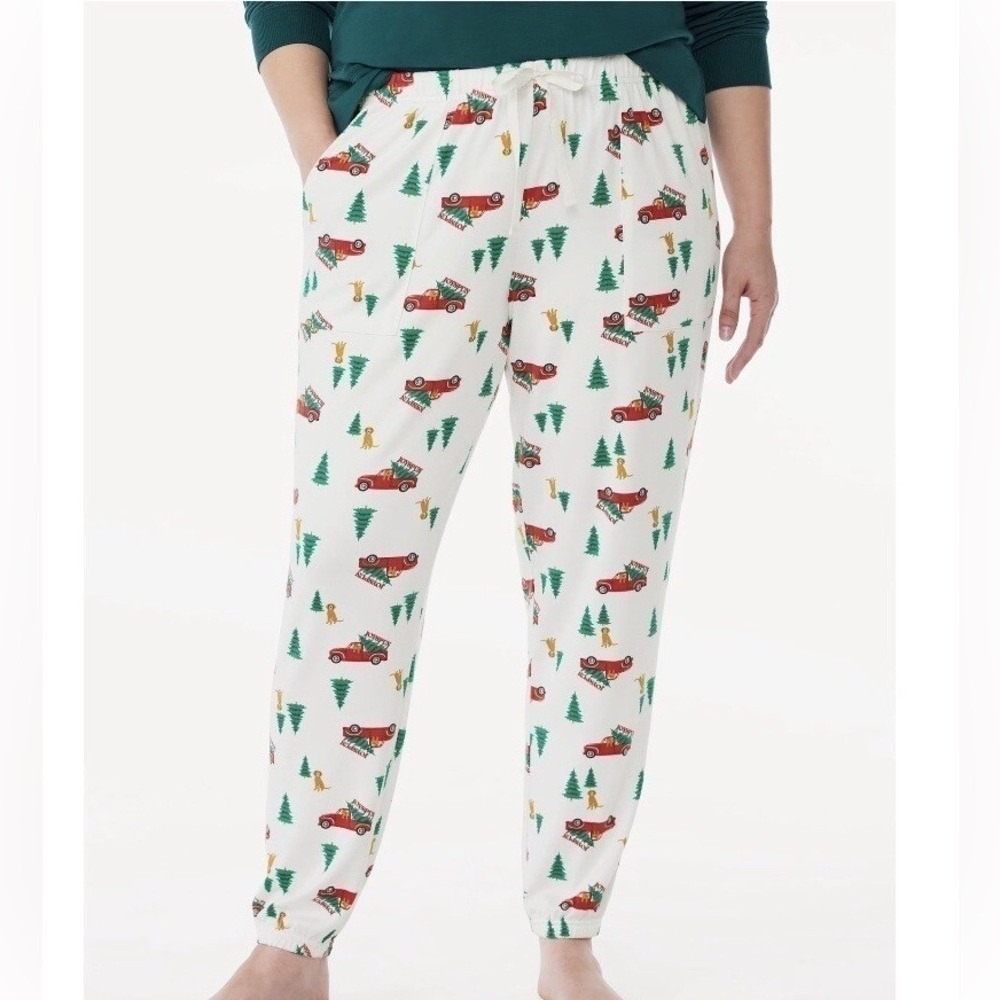 Joyspun Women's Brushed Hacci Knit Sleep Joggers Pajama Bottoms